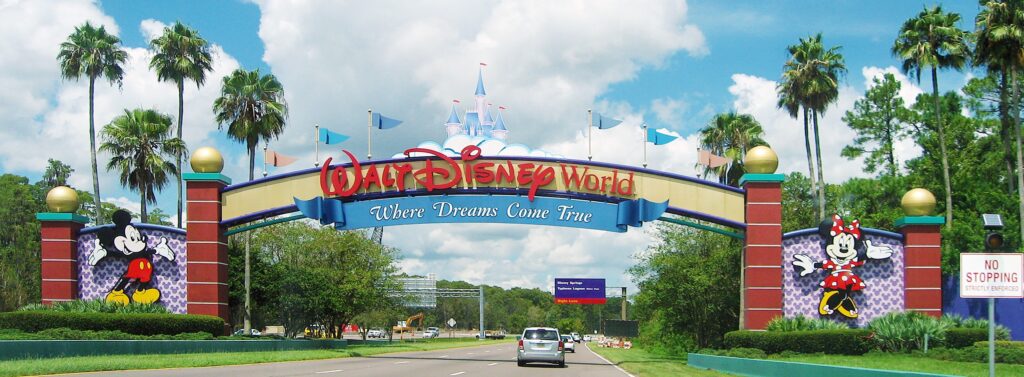 Entrada do Walt Disney World, Orlando, Flórida, EUA