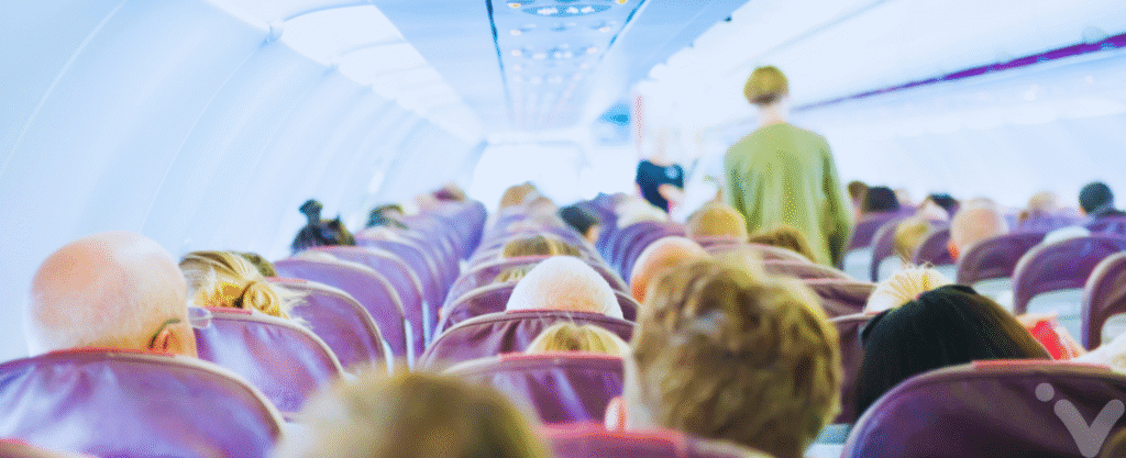 Passageiros em um avião