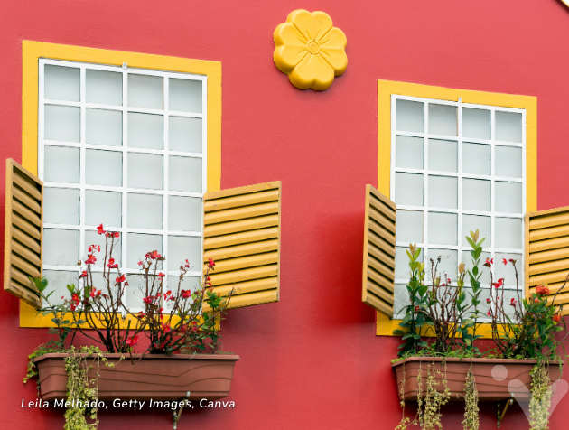 Janelas de casa em Holambra, São Paulo
