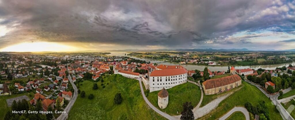 Vista do Castelo de Ptuj, Eslovênia