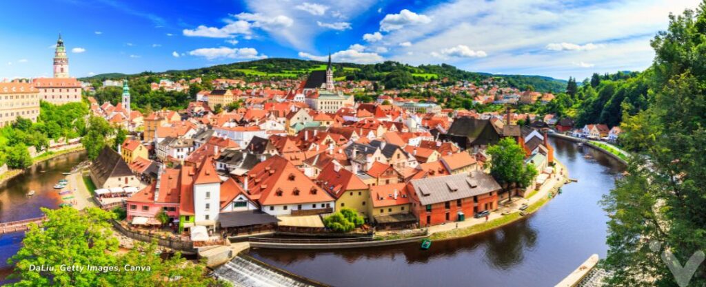 Vista de Český Krumlov, Tchéquia
