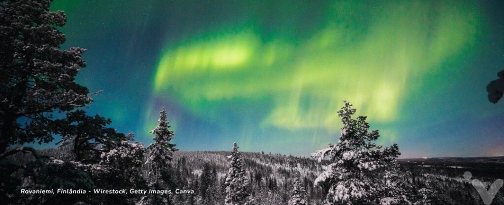 Aurora Boreal em Rovaniemi, Finlândia