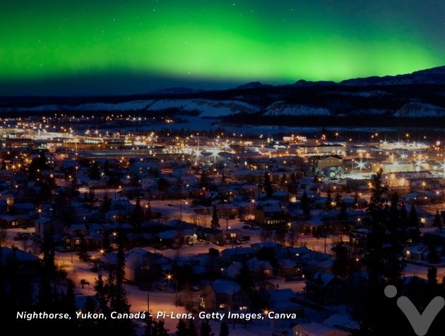 Aurora Boreal em Nighthorse, Yukon, Canadá