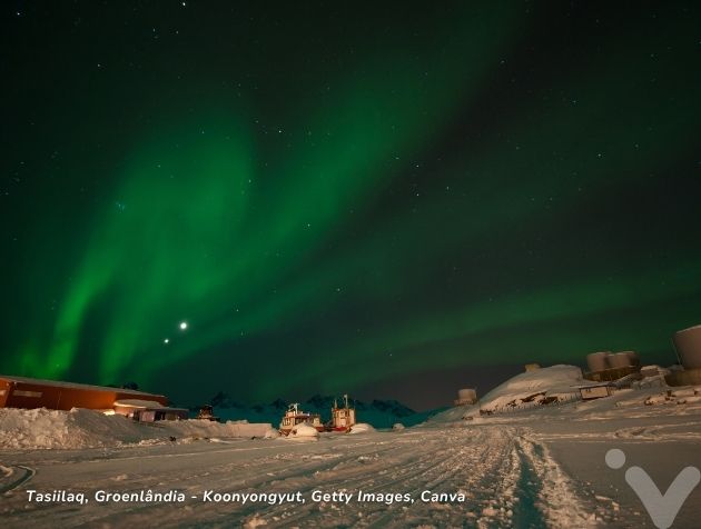 Auroa Boreal em Tasiilaq, Groenlândia