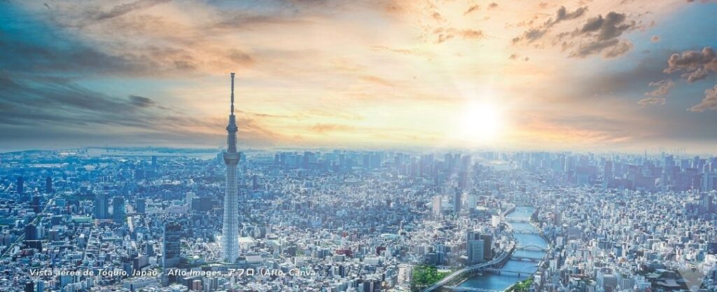 Vista aérea de Tóquio, Japão