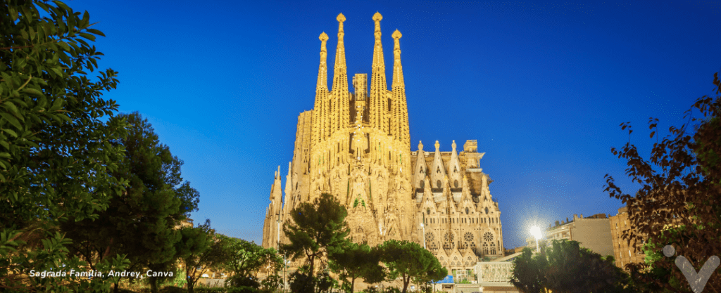 Vista da Sagrada Família, Barcelona, Espanha